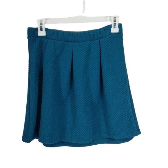 Cat & Jack Girls Chevron Textured Teal Skater Skirt XL 14/16 - Picture 1 of 8